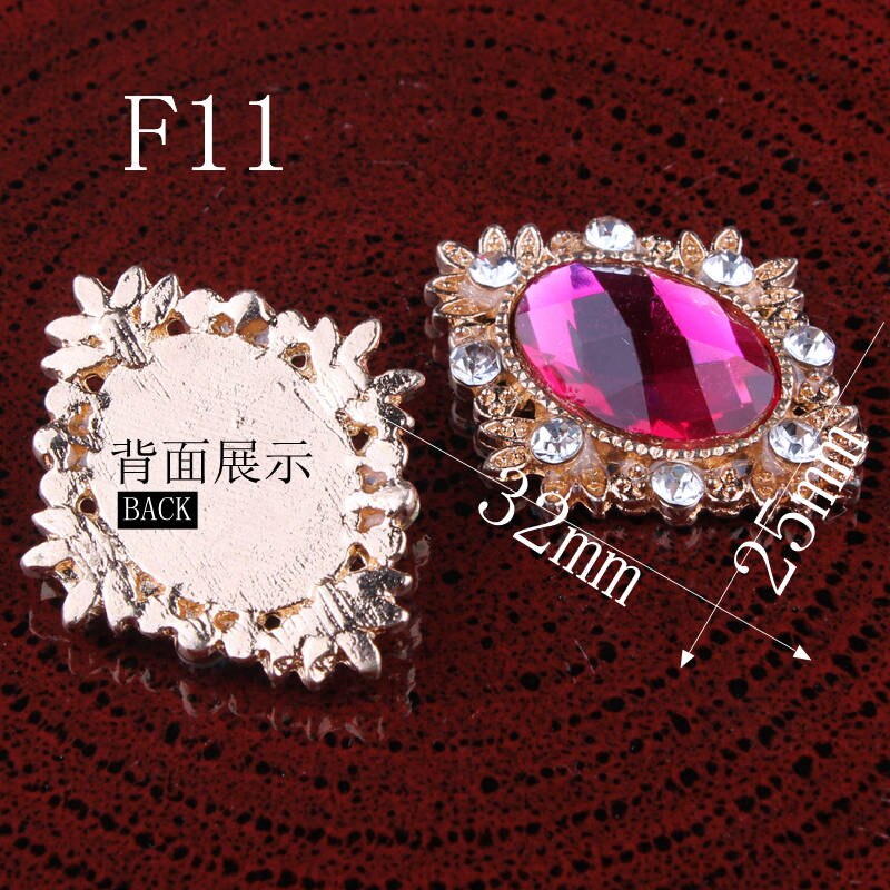 120 stuks/partij 18 kleuren bling paardenoog decoratieve platte kristalknopen voor haaraccessoires metalen strass-knopen voor knutselwerkjes: F11