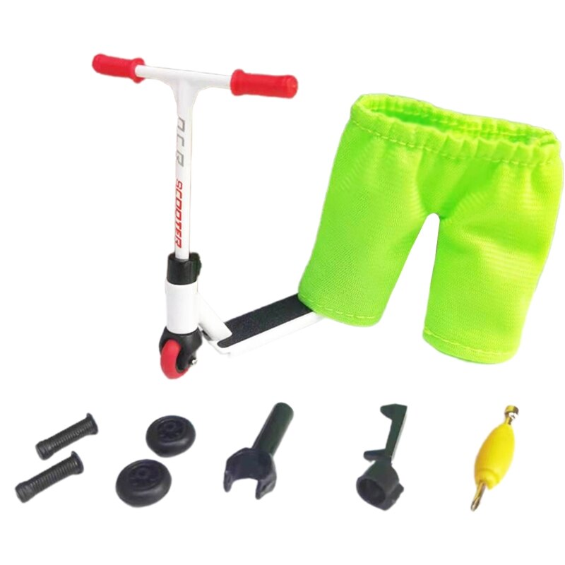 Mini trottinette à doigt, jouet interactif, Gadget, activité sensorielle, pour les tout-petits, Kit de Skateboard, lot de 10 pièces: White