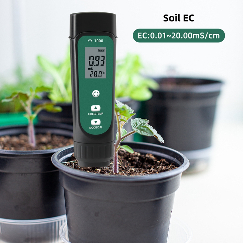 3 in 1 Digital Soil EC Moisture Temperature Meter Humidity Tester LED Display Remove Probes Test Analyzer