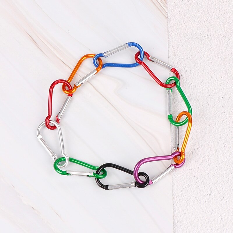 Kleurrijke aluminium karabijnhaak d-ring sleutelhanger clip camping sleutelhanger karabijnhaak outdoor reisset