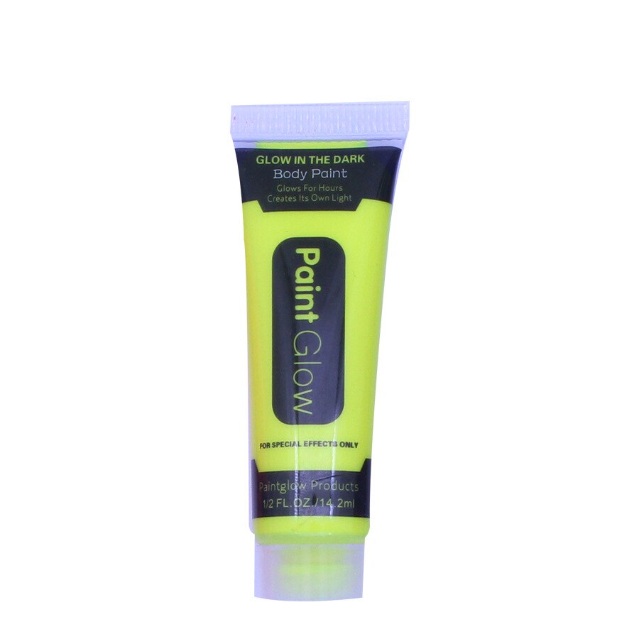 Pintura de arte corporal UV que brilla en la oscuridad, neón, 6 colores, 19ml, pintura fluorescente facial, maquillaje de Halloween, Navidad: Yelloow