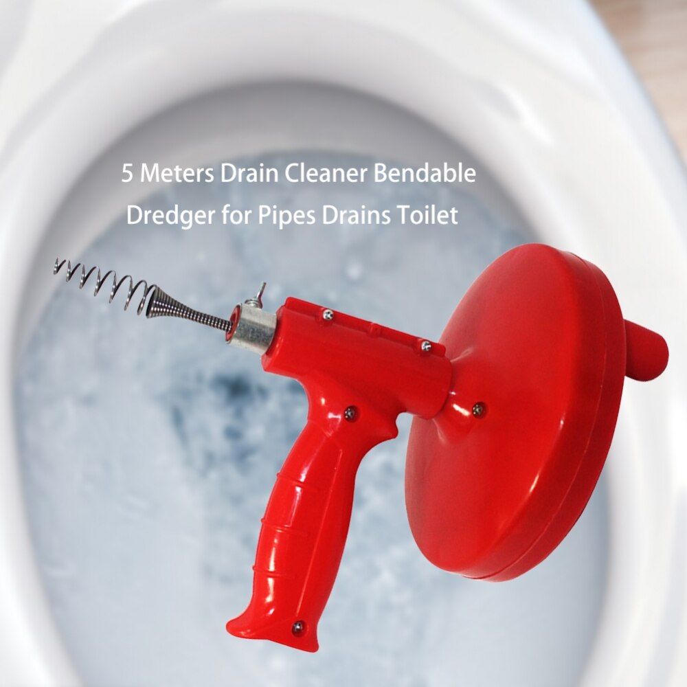 5M Drain Cleaner Cable Snake Plumbing Sink Cleaner Bathroom Bathtub Drain Toilet Dredge Pipes Sewer Filter Sink Cleaning Clog