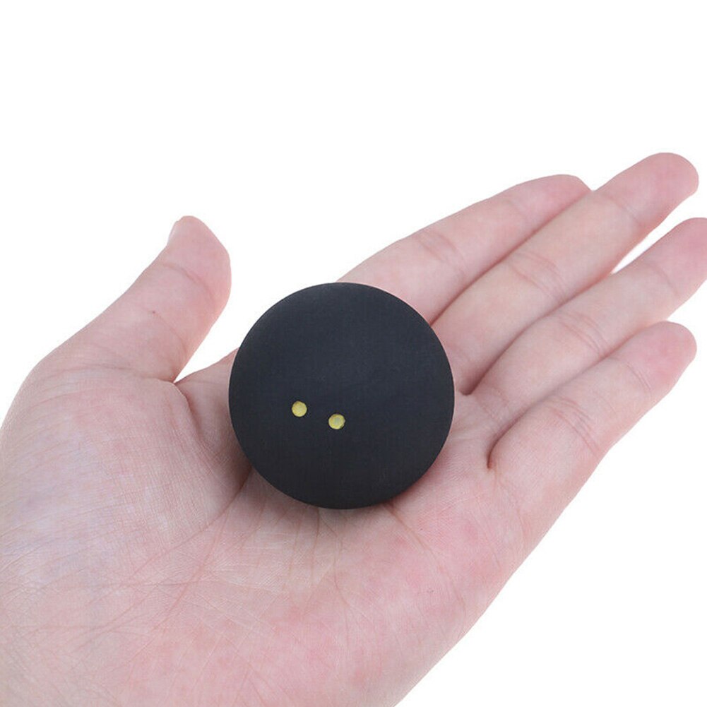 Hållbar låghastighets gummiträningstävling studs 4cm verktyg sport squashboll två gula prickar rund liten elasticitet