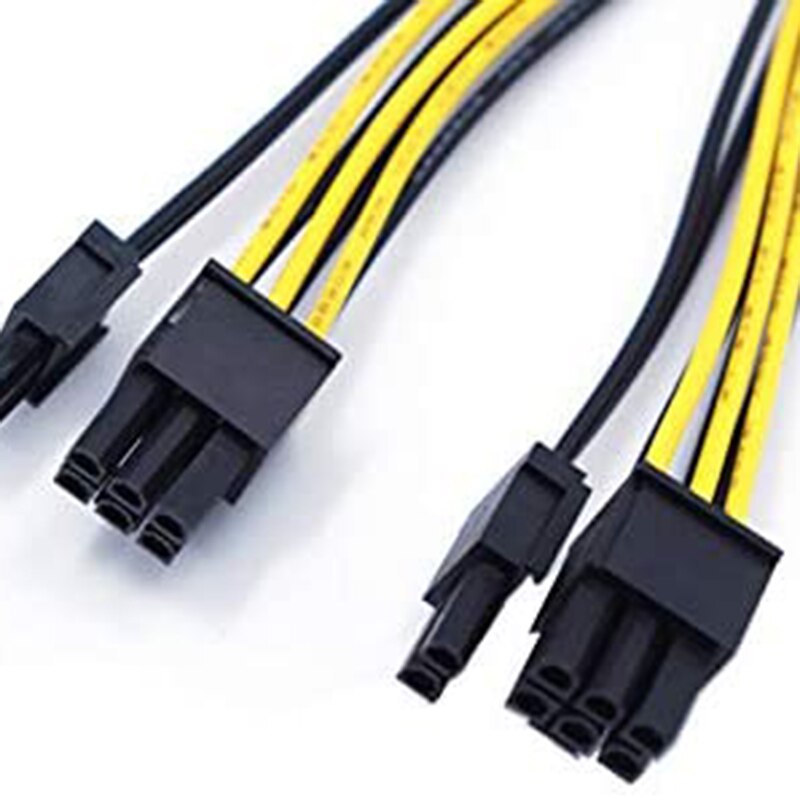 PCIe 8 Pin to 2 x 8 Pin (6+2) PCI Express Adapter Power Cable PCIE Y - Splitter Extension Cable 8 Inches