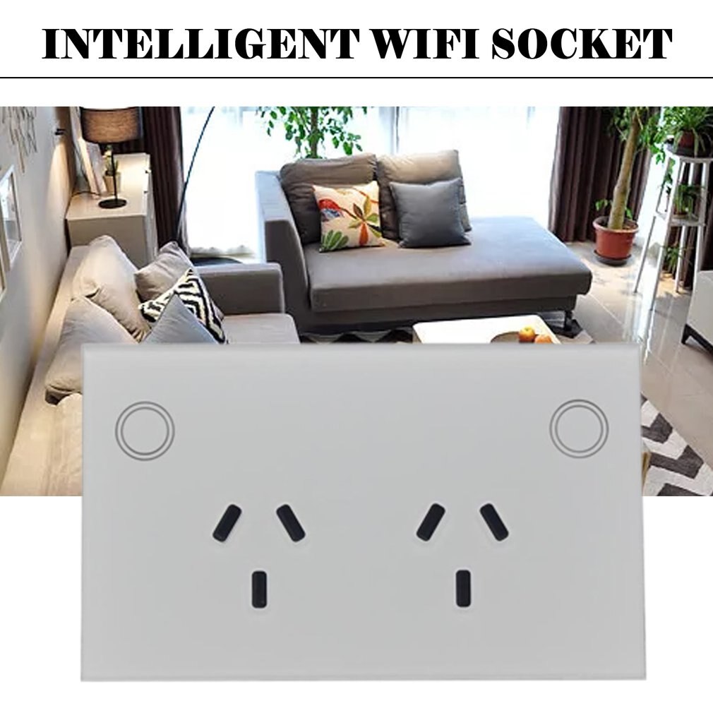 Touch Double GPO Glass Panel Power Point Wall Outlet Socket Switch 10AMP mobile phone control socket