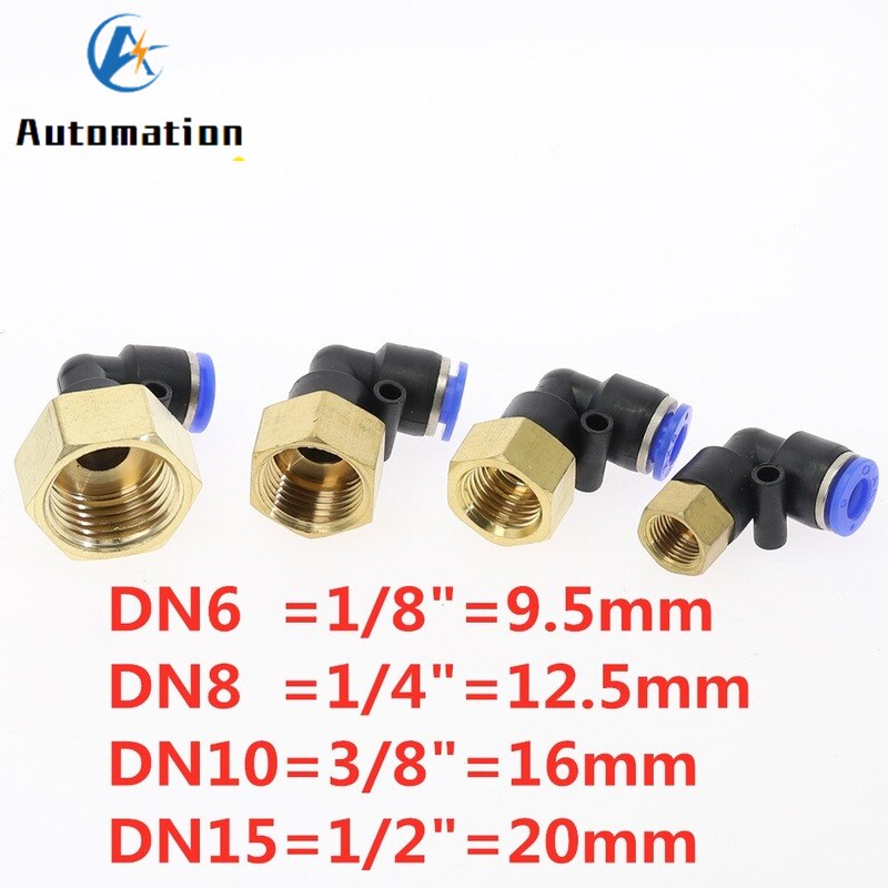 Raccord Pneumatique Coudé Femelle PLF OD 4-12 Mm Filetage 1/8 à 1/2 - Connexion Rapide
