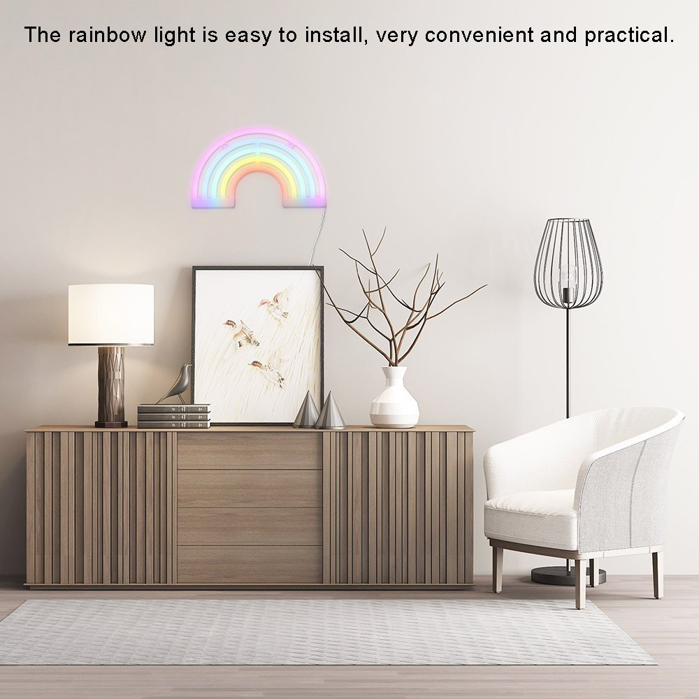 Anhänger Regenbogen Lampe Dekoration Neon- Lampe Kreative LED Lampe Schlafzimmer Warme Kleid hoch Kreative LED Lampe