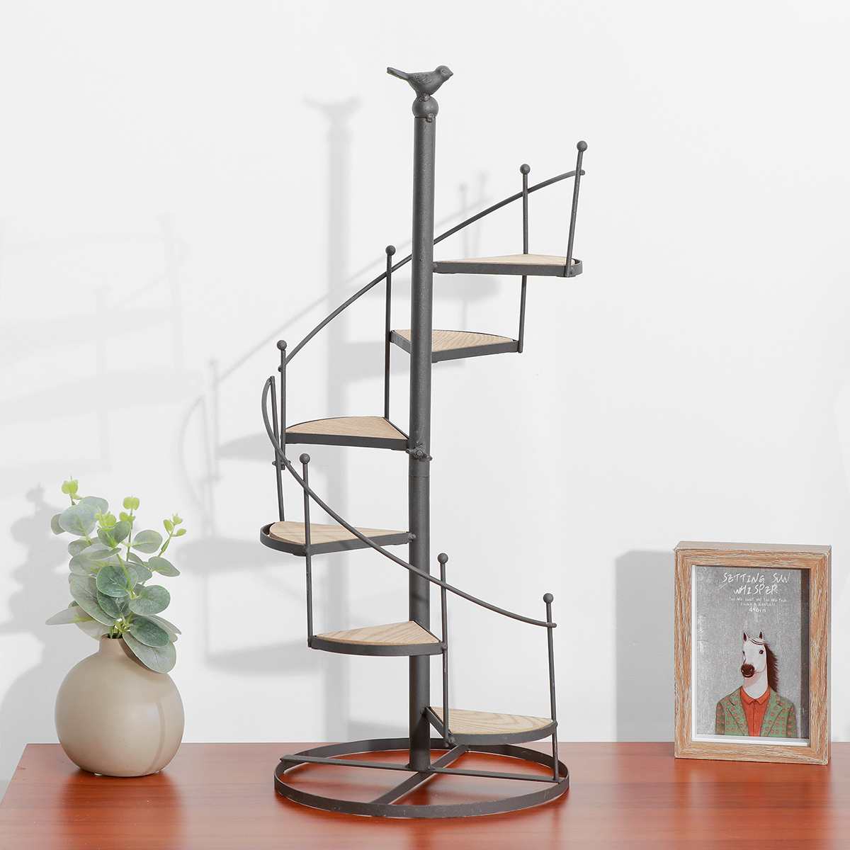 6 etager havearbejde display rack blomster plante stå spiral vitrine urtepotte hylde hjem udendørs terrasse have potter holder stativ