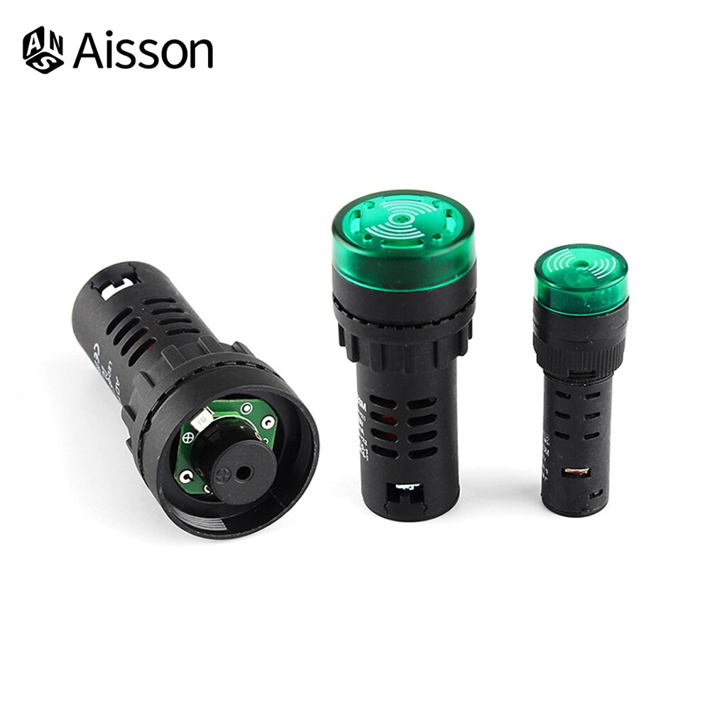 AD16-22SM Flash Signaal Led Actief Buzzer Beep Alarm Indicator 12V 24V 220V 16Mm Rood Groen geel