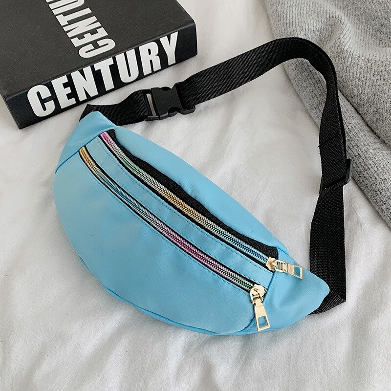 Waist Bag Leopard Fanny Pack Harajuku Style Women's Belt Bag Murse Banana Bum Bag Sling Chest Bag for Travel Dailylife: Sky Blue