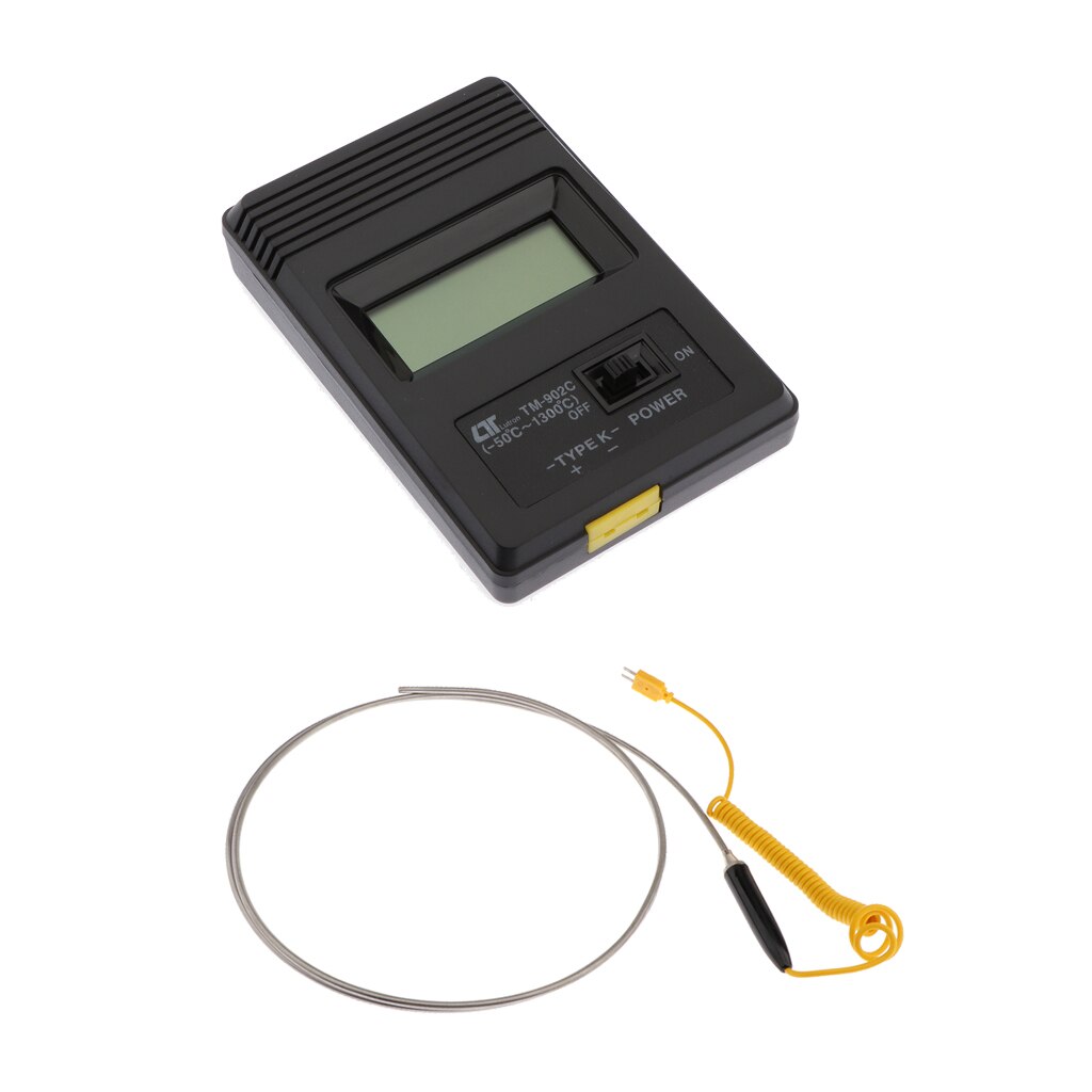 Digital Thermometer LCD + K-Type Thermocouple Temperature Probe, Stainless Steel Probe In Temperature Range 0-1300