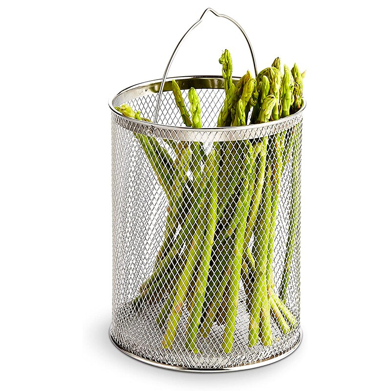 4 liters asparagus and pasta pot stainless steel steamer and sieve glass lid can use in induction cooker