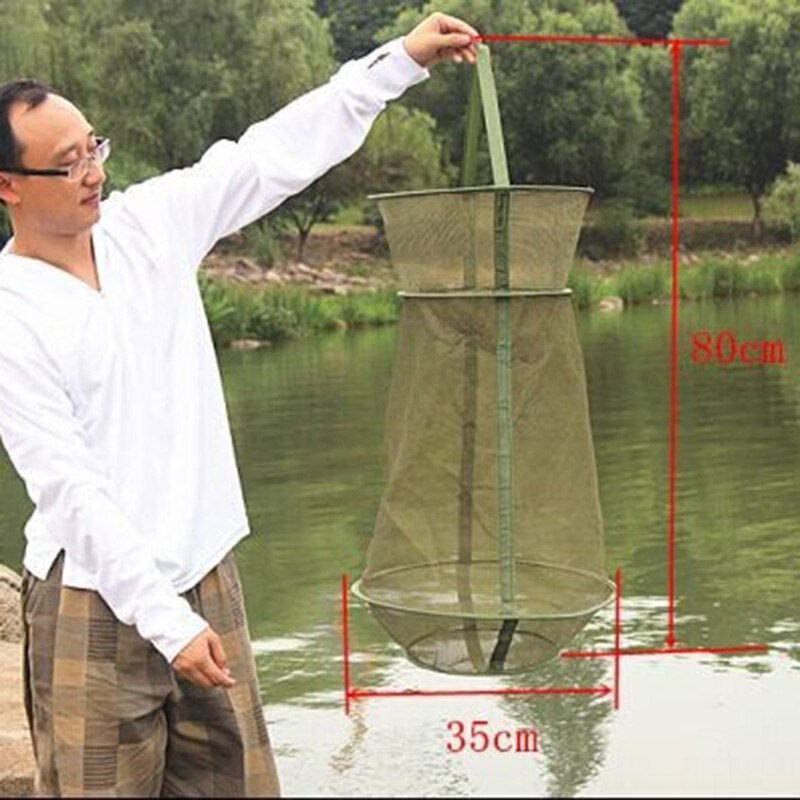 Outdoor Folding Round Fishing Net 3 Layer Nylon Fish Shrimp Net Fishing Shrimp Net Outdoor Fishing Catching Accessories