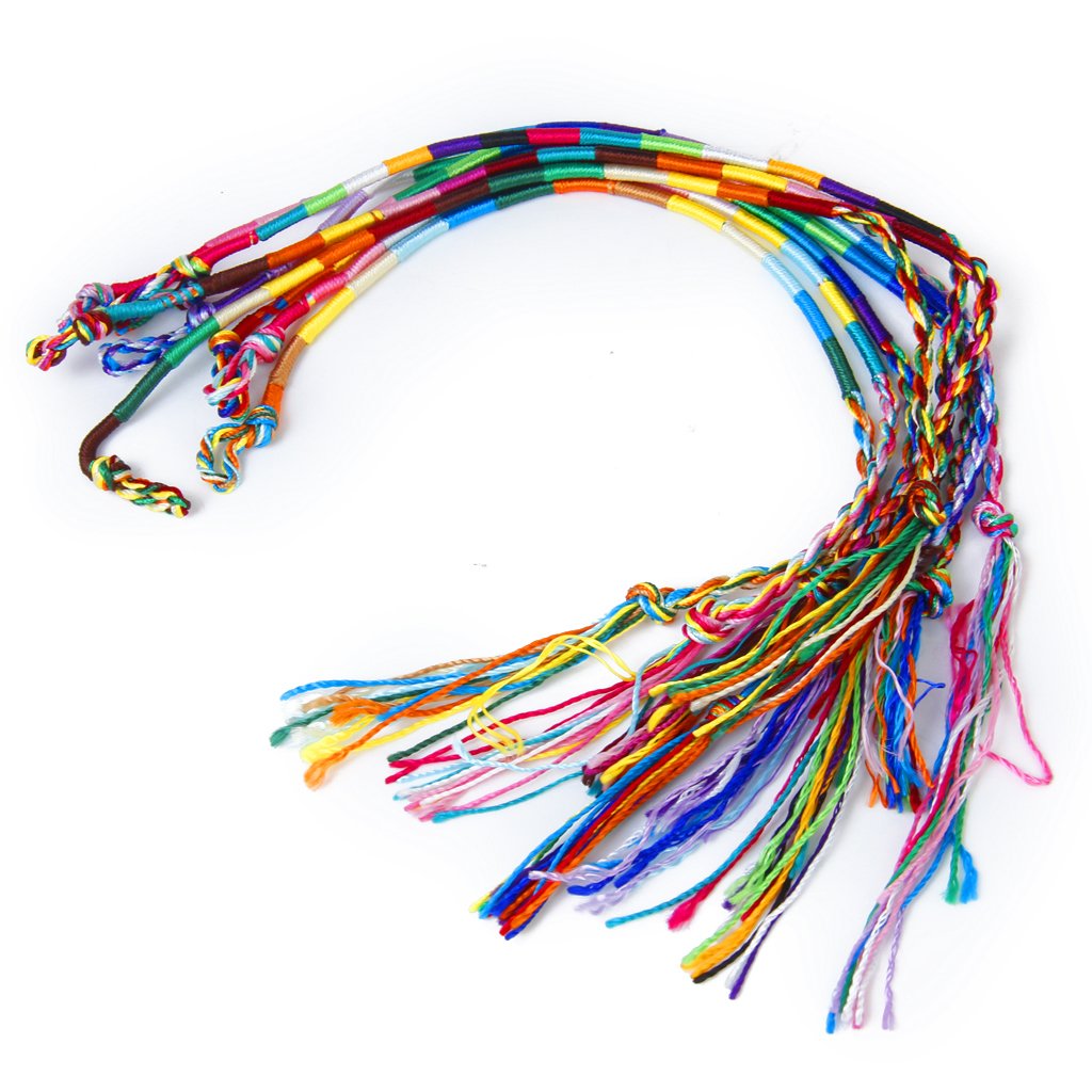 9 pulseras de hilo trenzado estilo Hippie de la Amistad pulsera del tobillo de la muñeca -- Color Radom