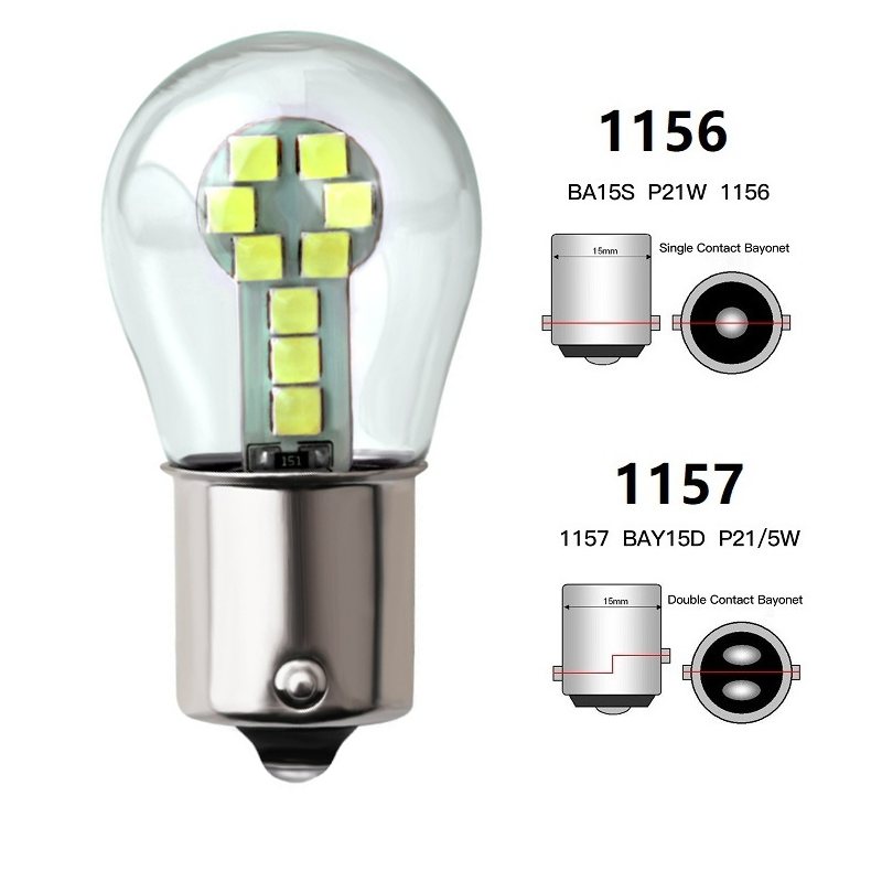 1 Uds BA15S P21W 1156 bombilla Led 1157 BAY15D P21/5W R5W R10W luces de freno de coche 18SMD 3030 Chips DRL lámpara de señal de giro súper brillante