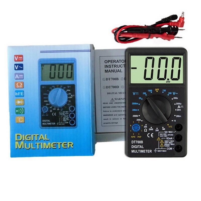 Portable Digital Multimeter AC/DC Ammeter Resistance Tester Multitester Current Tester DT830L/DT890D/DT820B/DT700B/DT3266L: DT700B