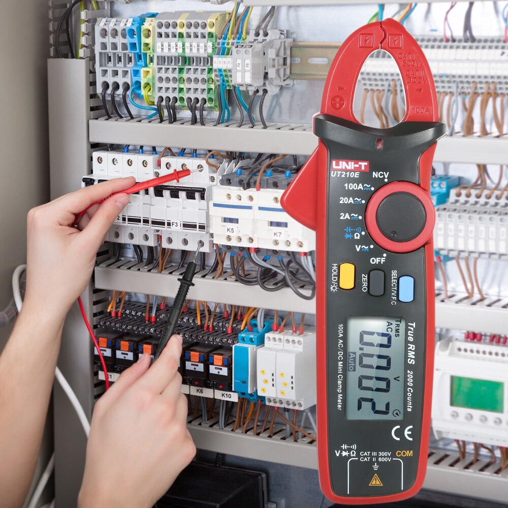 UNI-T UT210E Mini Digital Multimeter Tester Clamp Meter Backlight LCD True RMS Voltmeter Ammeter Ohmmeter AC/DC Voltage Current