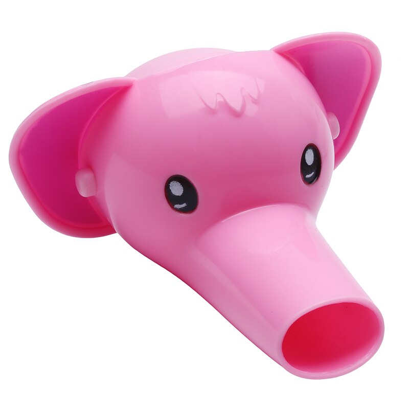 Leuke cartoon kraanverlenger voor kinderen, handwasaccessoires voor kinderen in de badkamer: Roze olifant