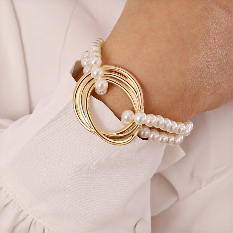 Bohemian Gold Tassel Bracelets for Women Boho Jewelry Geometric Portrait Beads Layered Hand Chain Charm Bracelet Set: No.5