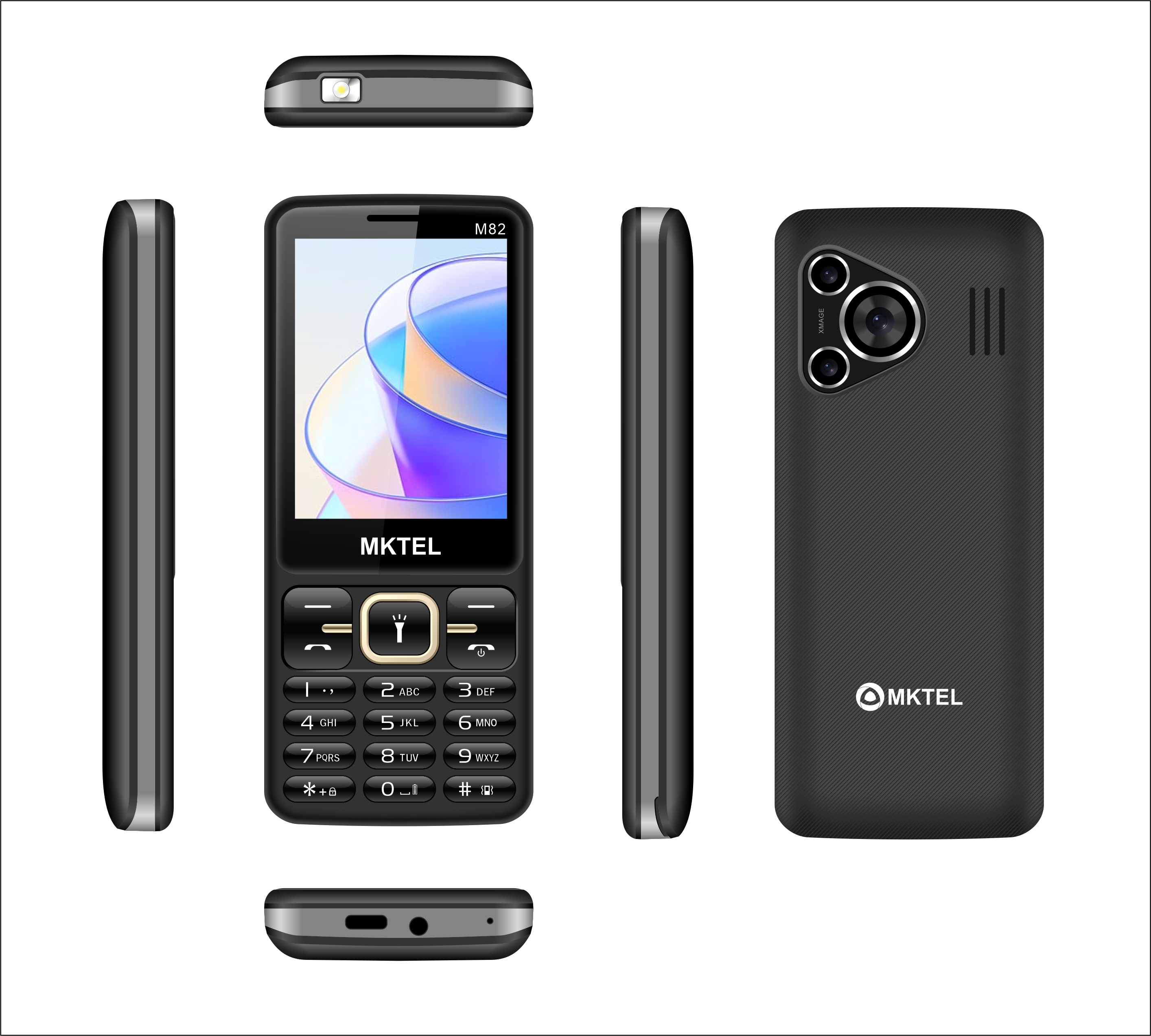 MKTEL M82 Caratteristica Telefono Display da 2,4 pollici Dual Sim Dual Standby MTK6261M 1800mAh MP3/MP4/FM/Radio/Bluetooth/GPRS/GSM 850/900/1800/: Black