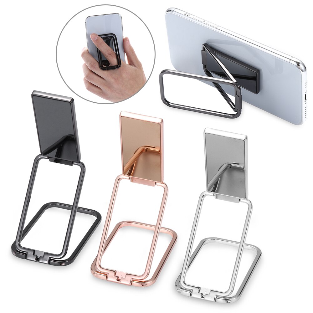360 Rotation Phone Back Holder Ultra Thin Foldable Stand Multi Angle Adjustable Metal Finger Ring Kickstand Phone Holder