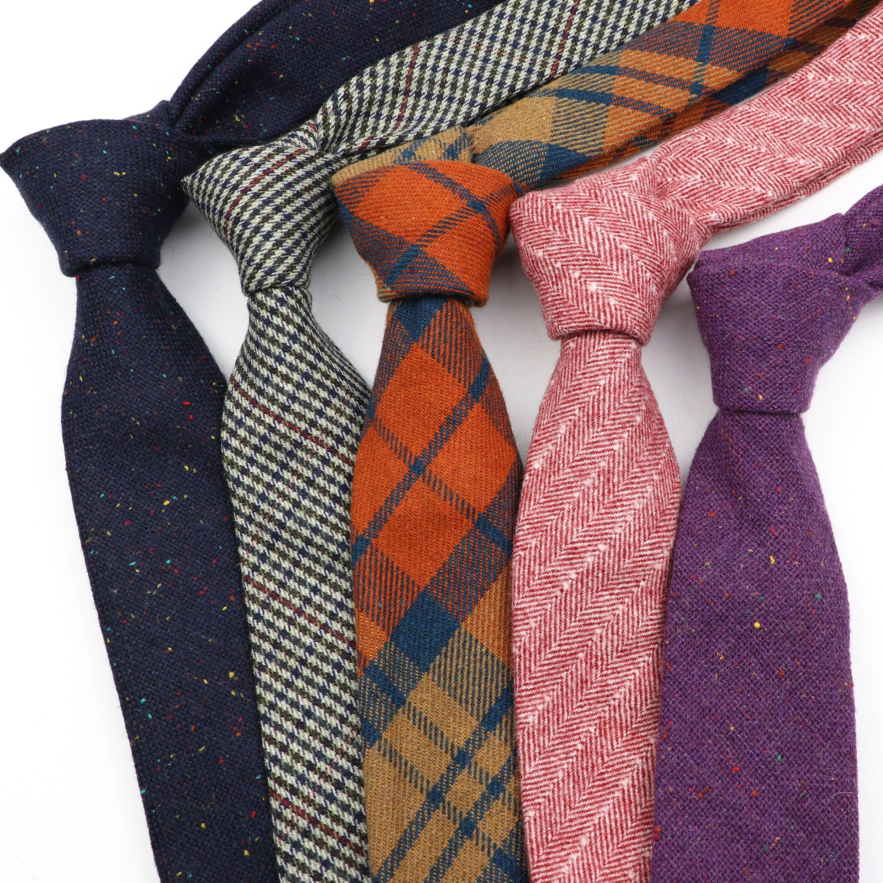 Corbata de lana de Cachemira gruesa para caballero, corbata de Color sólido de 7CM, estilo europeo Formal para de boda, ropa de , rojo, marrón, verde, gris