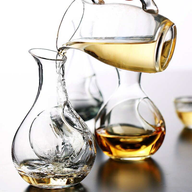Jarra de hielo de cristal transparente japonesa, botella de vino de vidrio sin plomo, Bar, whisky, matraz, Sake, Enfriador de cerveza, dispensador de vino, jarra decantadora