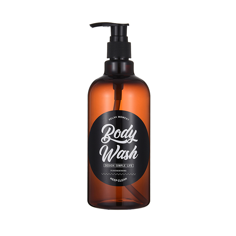 Brun sæbeflaske til badeværelse bruser shampoo balsam flaske nordisk håndpresse væskebeholder 500ml/16.9oz: -en