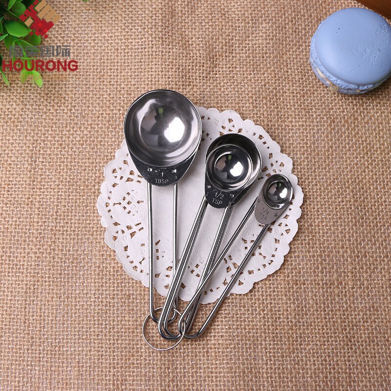 Hourong 4 stuks/set 4 verschillende maten maatbekers lepel beker bakgerei set kit lineaire handgreep meetinstrument keukengereedschap