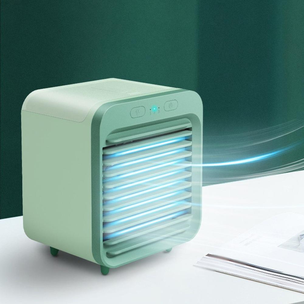 Air Cooler Fan Air Personal Space Cooler Portable Mini Air Conditioner Device cool soothing wind for Home room Office Desk: green 309