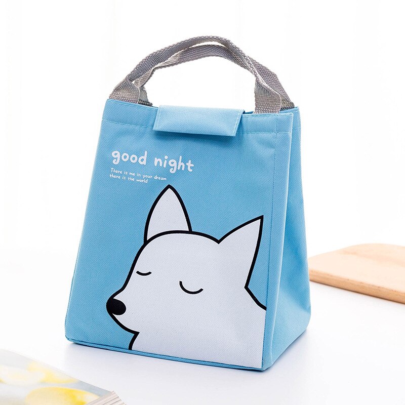 Ad alta Capacità Impermeabile Del Fumetto Sveglio Portatile Pranzo Al Sacco Isolato Termica Cibo Picnic Tote Bag Per Le Donne I Bambini della Scuola: Dog