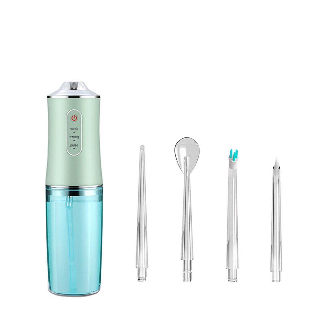 Portable Dental Teeth Cleaner Waterproof Oral Irrigator USB Rechargeable waterpick teeth cleaner Water Floss: Green