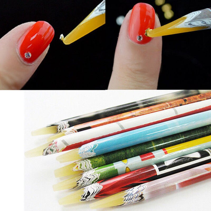 2 stk voks harpiks rhinsten perler nail art plukke værktøjer pick up blyant pen skønhed tilbehør