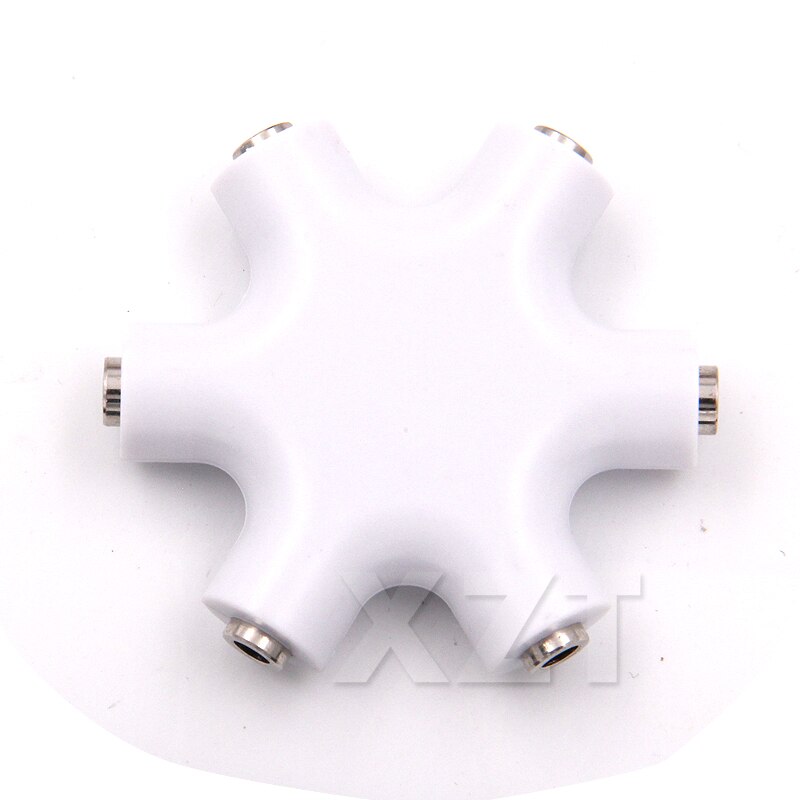 Bærbar audio splitter 3.5mm jack 6 multi-port 3.5 aux hovedtelefon splitter ledning multi adapter konverter til højttaler mikrofon