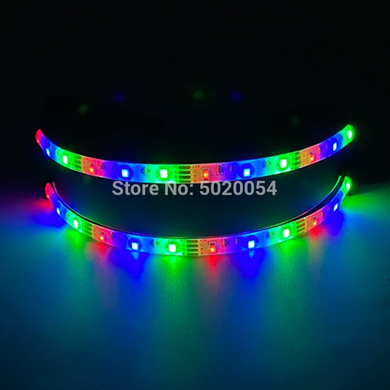 Popular Birthday Party Rave LED Glasses Night Vision Glasses Glow in Dark Unisex Light Up Glowing Glasses Flashing Sunglasses: Type 01-Multicolor