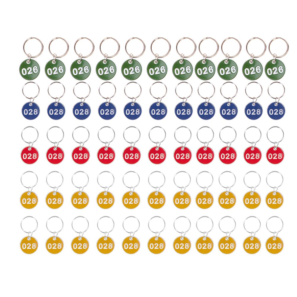 50Pcs Aluminium Alloy Storage Tags Metal Numbers Plates Luggage ID Tags Key Ring Labels(Number 1-50): Random Color