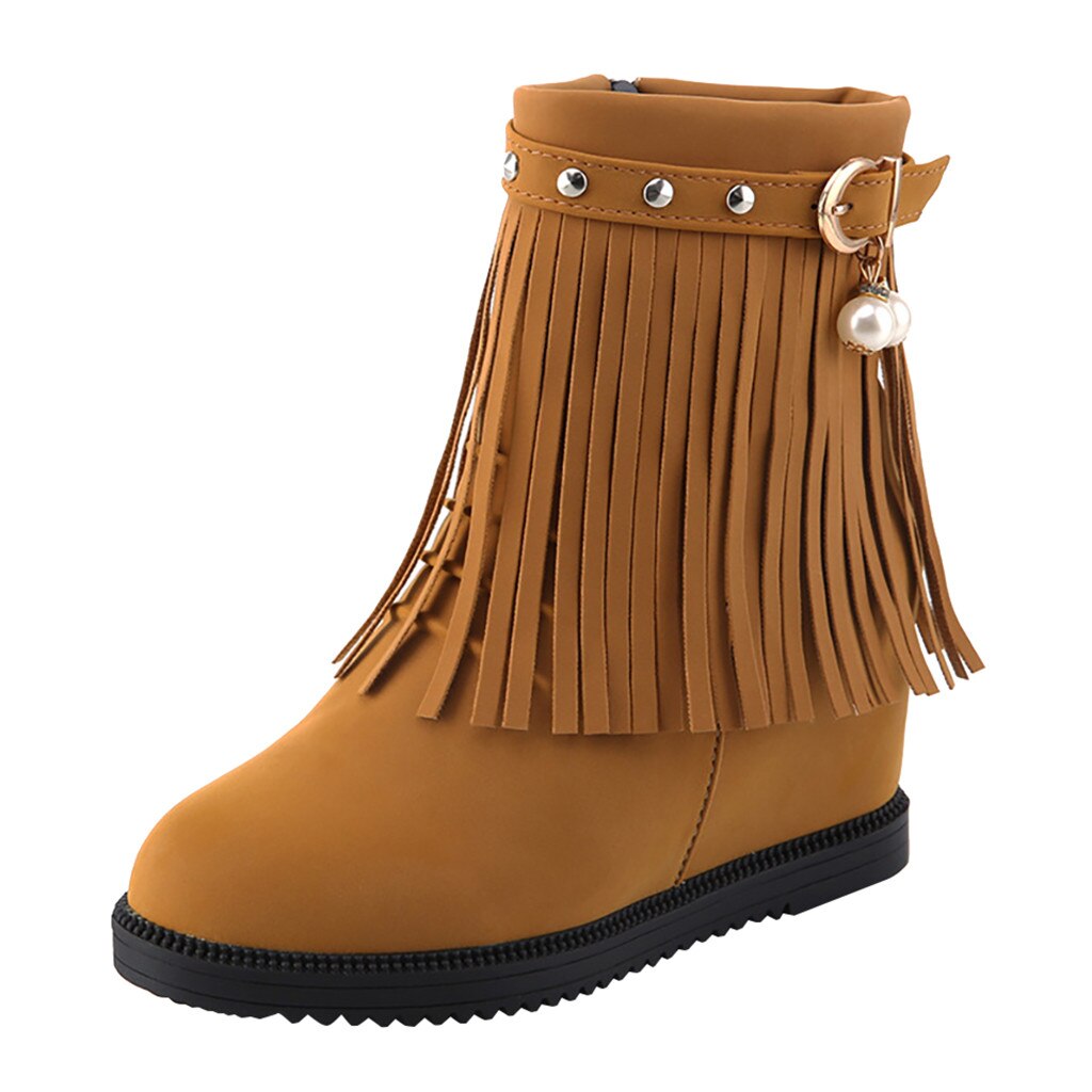 Kvinner støvler vintage dusk flat damesko dame kilehæl dusk sko perle casual flat boots for kvinner  #20