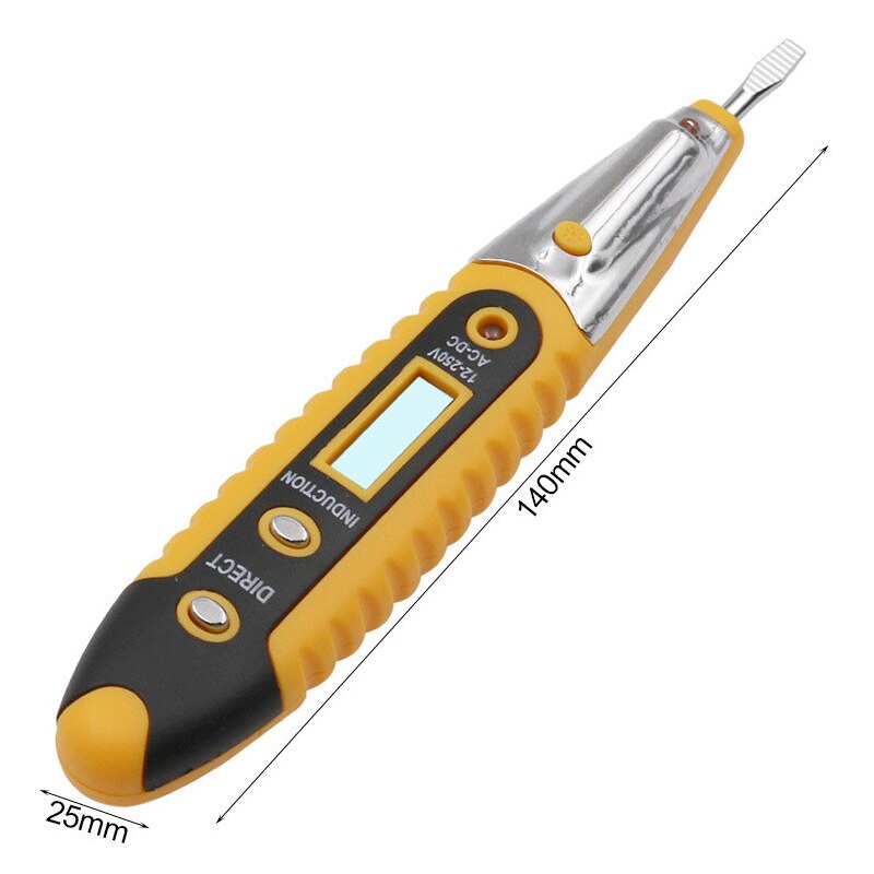 12-250v ac dc spændingsdetektor elektrisk indikator tester pen tester meter volt strøm elektrisk test blyant med led lys