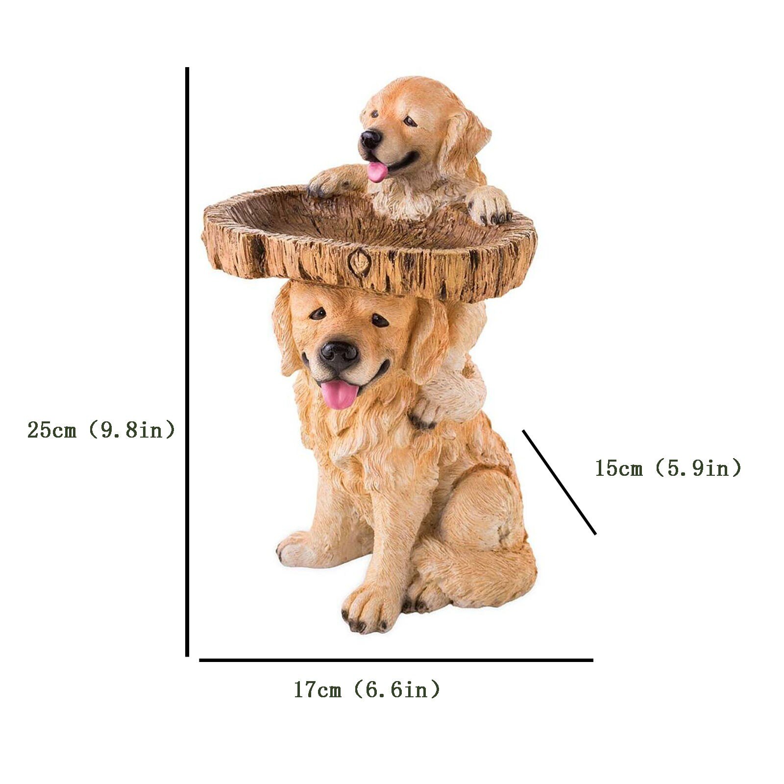 Garden Dog Statues Playful Puppies Birdbath Polyresin Antique Garden Bird Bath Home Garden Yard Animal Sculptures Ornament