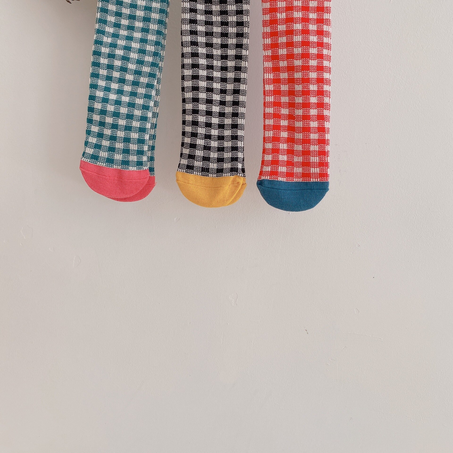 Kisd chaussette automne bébé coton chaussettes désossées en vrac creux garçons et filles chaussettes bébé treillis chaussette