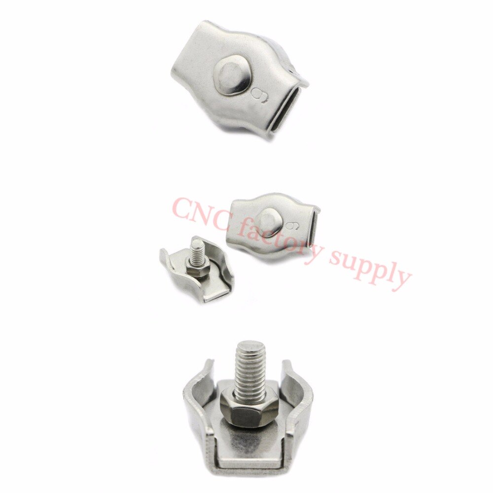 304 Stainless steel M2 M3 M4 Simplex Wire Rope Clip Cable Clamp Wirerope Rigging Clamps Fastener