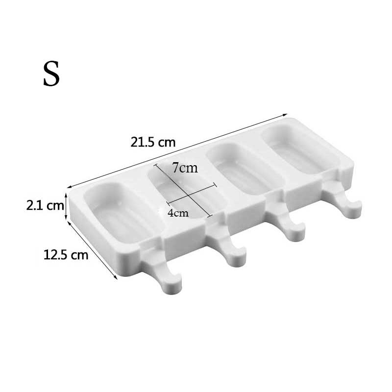 Moldes de sorvete congelado, moldes de silicone com 10 pçs de picolés, 4 cavidades, faça você mesmo, moldes de cozinha, utensílios de criação de sobremesa: S
