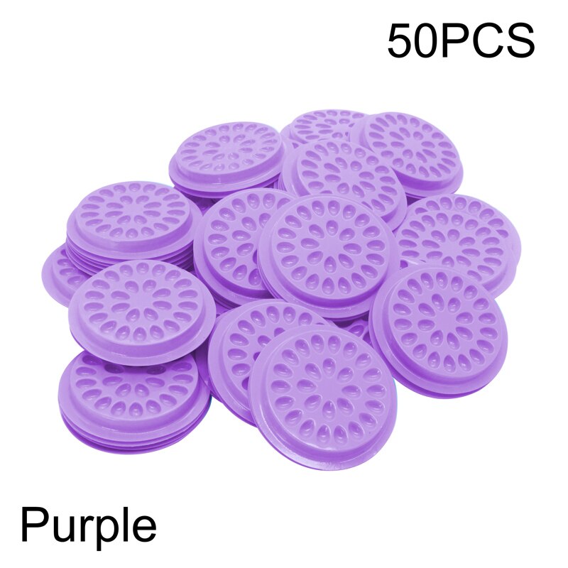 Quewel Glue Gasket False Eyelashes Extension Glue Holder Color Pallet Repeated Convenient Stand Avoid Dryness Makeup Tool: 50pcs Purple