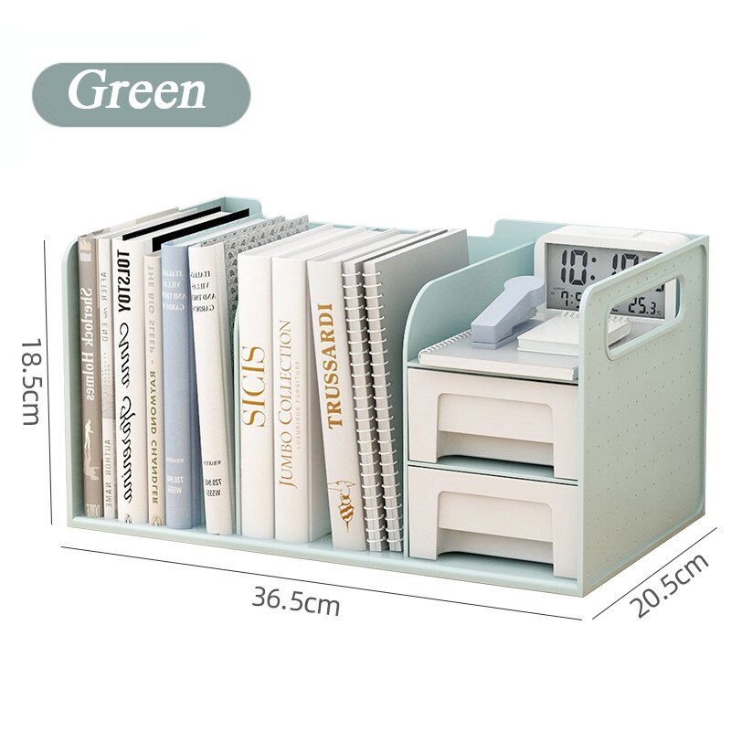 PP Multifunction A4 Document Trays File Papepr Letter Holder With Drawer Stationery Storage Desk Organizer Office Accessories: Green