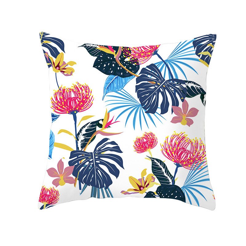 45*45Cm Kids Pasen Dag Tropische Decoratie Print Kussenhoes Polyester Groene Plant Sierkussen Voor Sofa/home Decor Pillowcas: 10