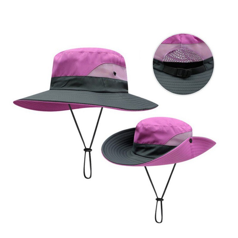 Paardenstaart Zonnehoed Vrouwen \ 'S Outdoor Uv-bescherming Opvouwbare Mesh Brede Rand Strand Vissen Cap