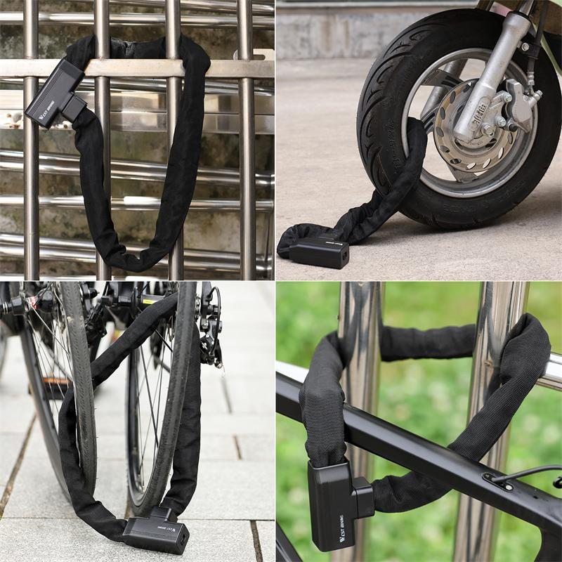 WEST BIKING Bicycle Lock Safety Anti-theft MTB Road Bike Chain Lock with 2 Keys Scooter Electric E-Bike Cycling Accessories
