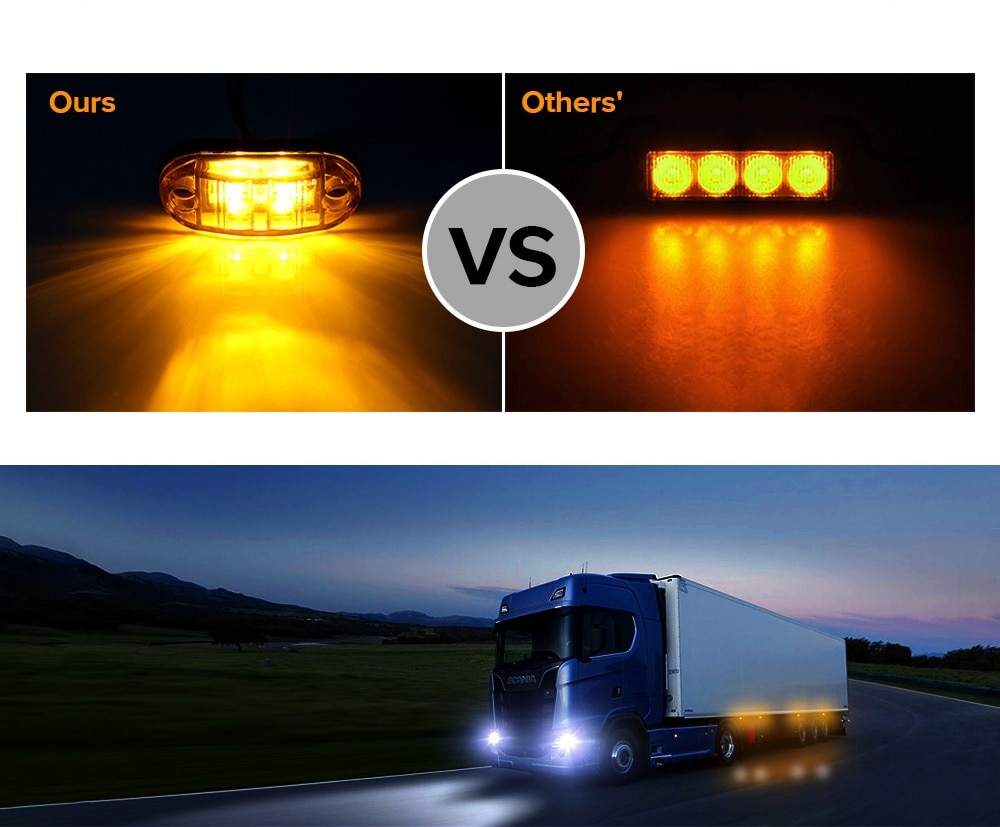 iSincer LED Bar Off Road LED Work Light 12V 24V Front Side Marker Light Position Truck Trailers side lights Side Lamp