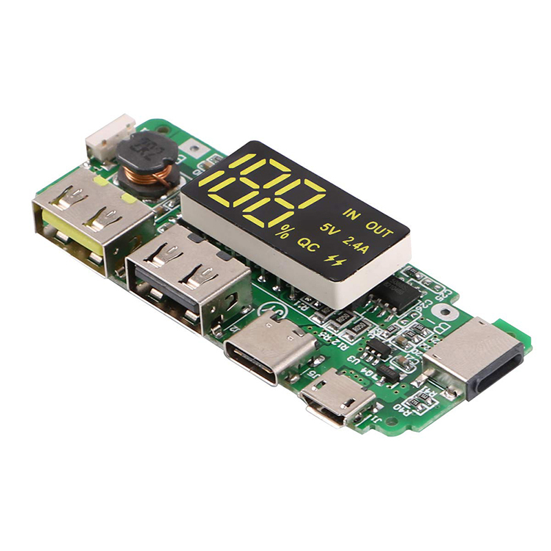 USB 2.4A Mobile Power Bank Charging Module Lithium Battery LED Dual USB 5V 2.4A Micro/Type-C USB Charger Board