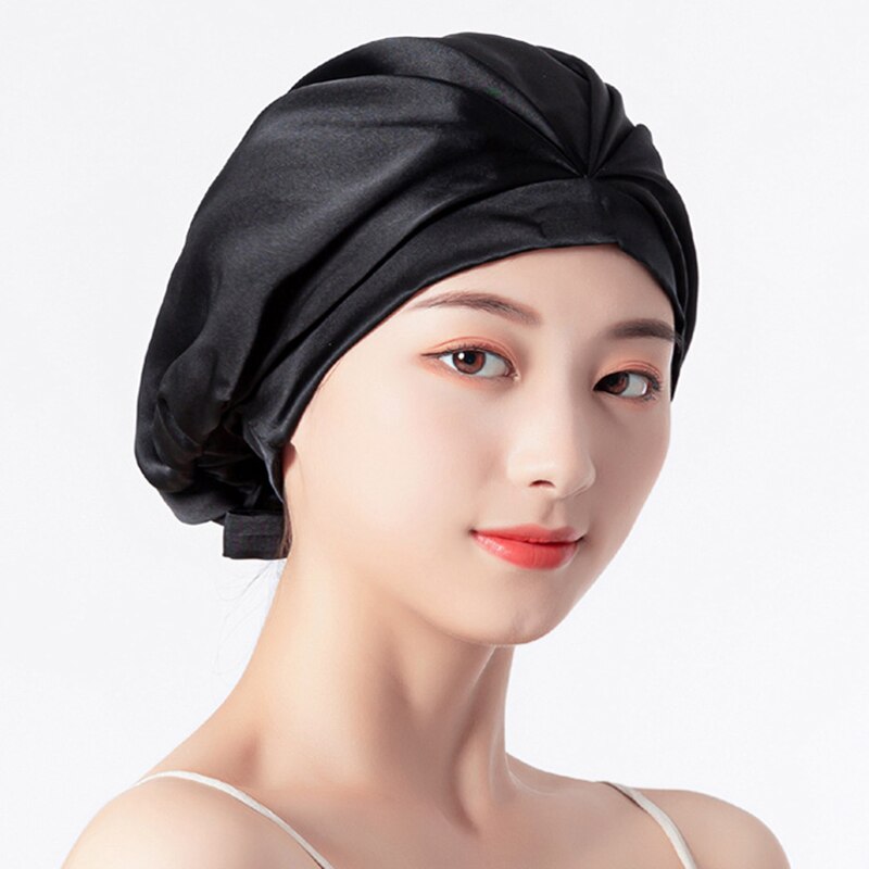 100 Echt Moerbei Zijde Hoed En Cap Haar Mutsen Voor Vrouwen Pure Zijde Tulband Voor Slapen Cap Elastische Zijde Krullend haar Headwrap: COLOR 5